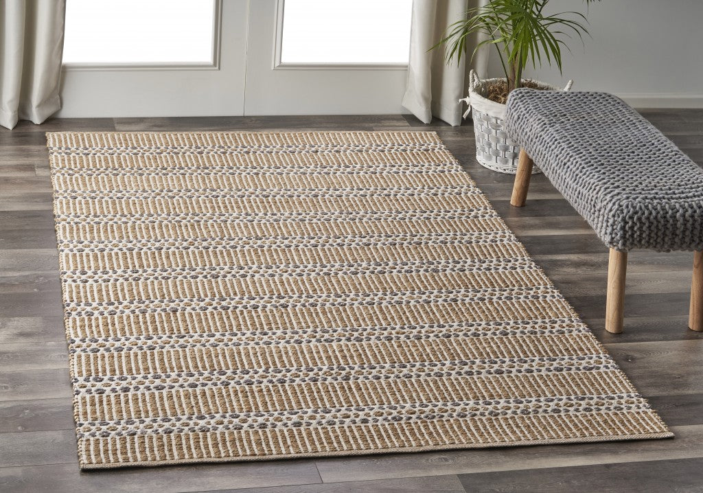 5' X 8' Natural Hand Woven Area Rug