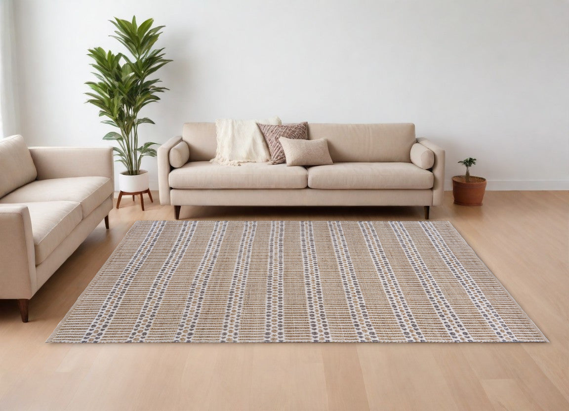 5' X 8' Natural Hand Woven Area Rug