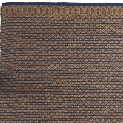 9' X 12' Tan and Blue Detailed Lattice Area Rug