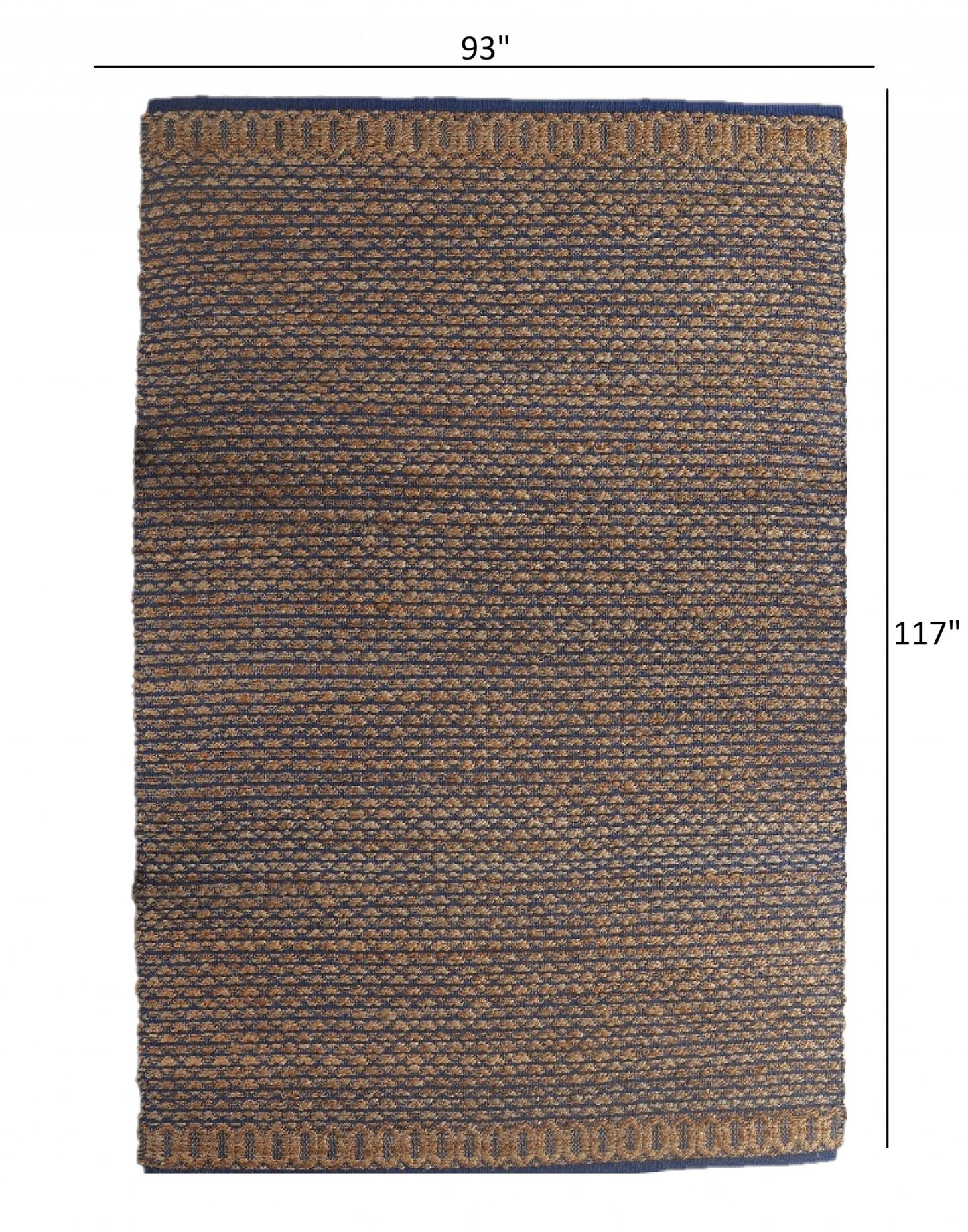 5' X 8' Tan and Blue Detailed Lattice Area Rug