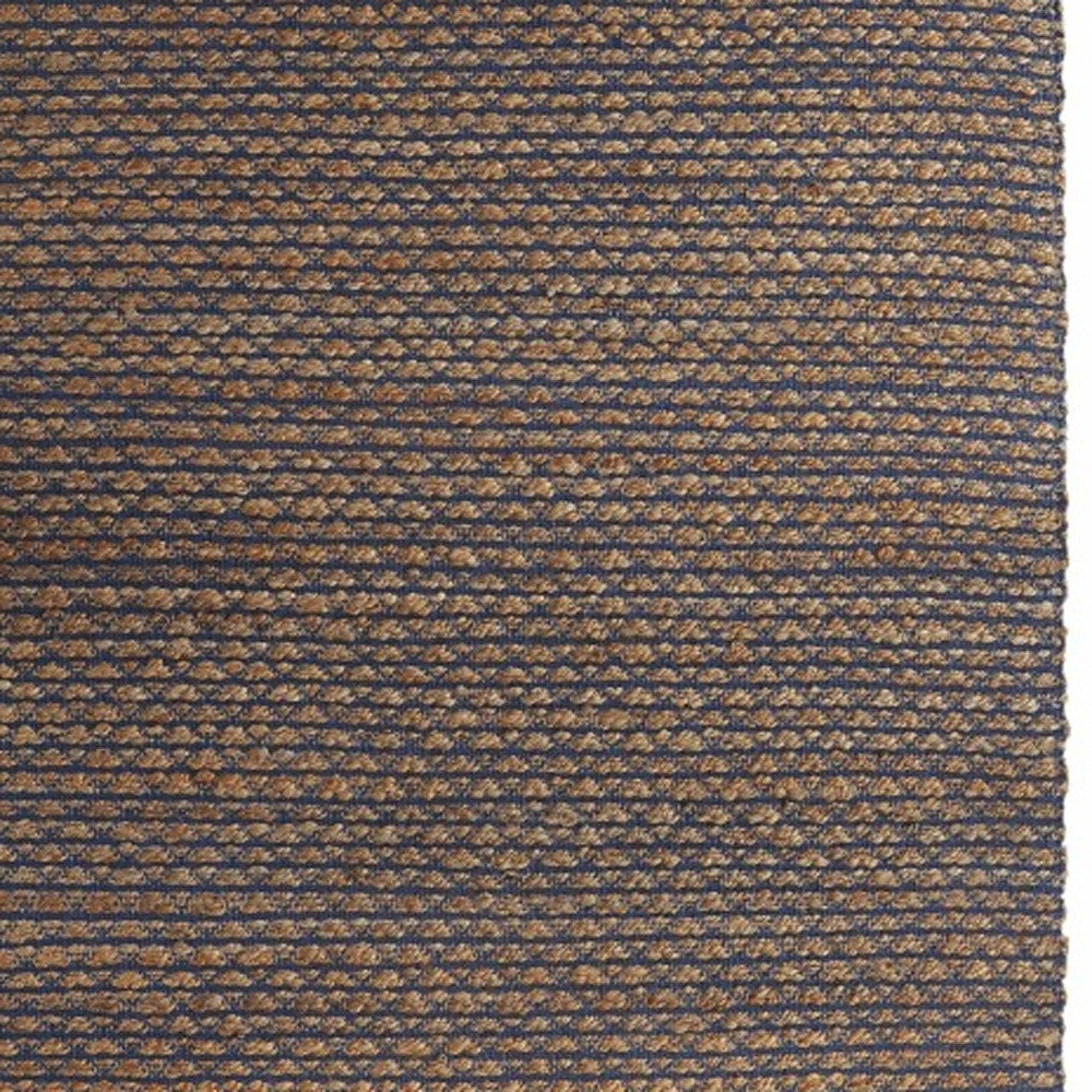 5' X 8' Tan and Blue Detailed Lattice Area Rug