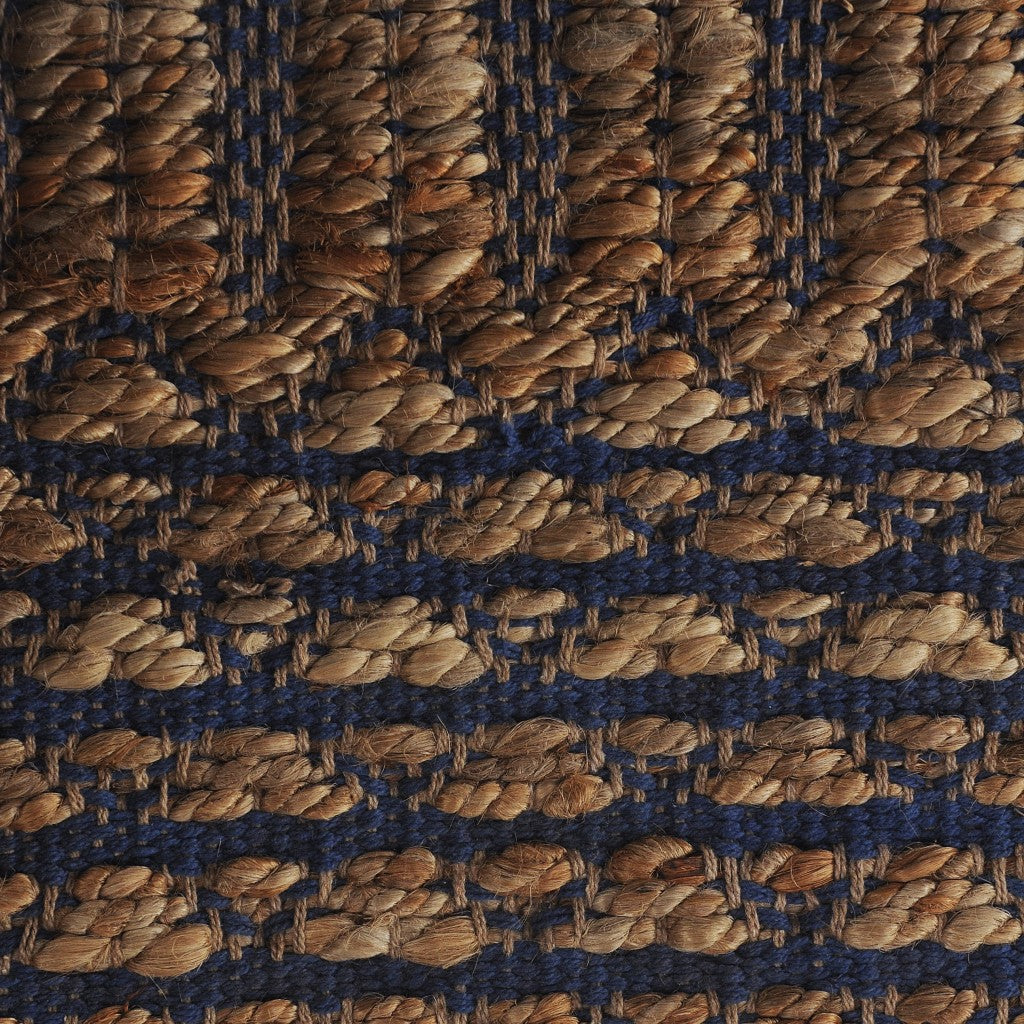 5' X 8' Tan and Blue Detailed Lattice Area Rug