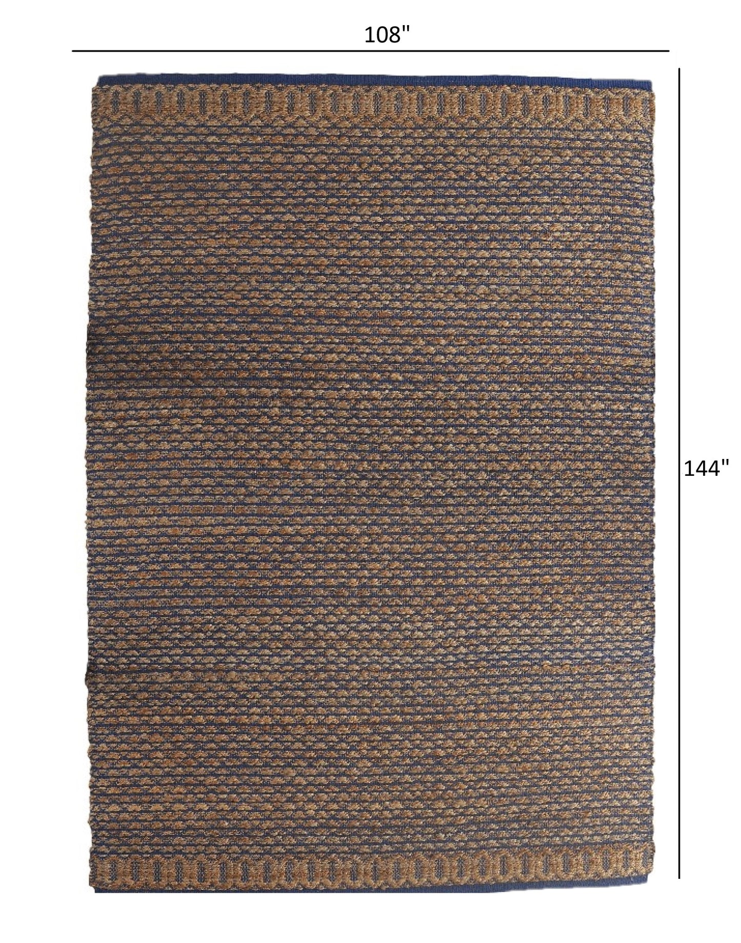 5’ x 8’ Tan and Blue Detailed Lattice Area Rug
