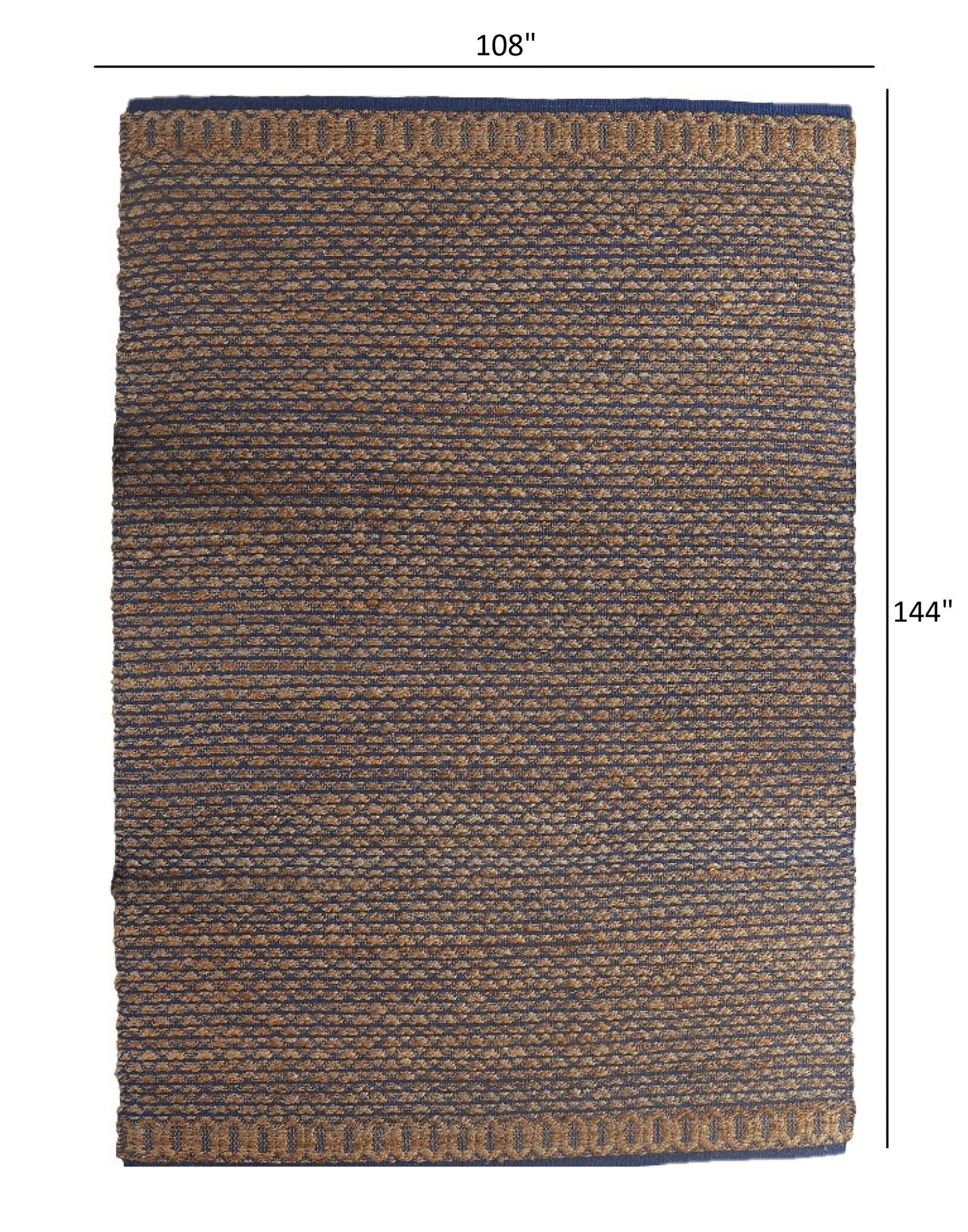 5' X 8' Tan and Blue Detailed Lattice Area Rug