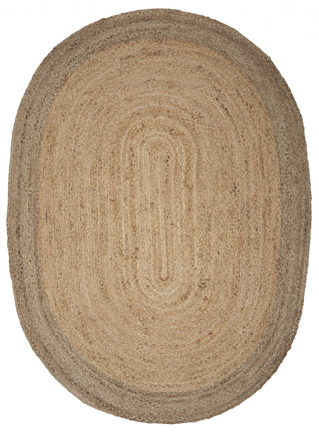 7' Natural Toned Oval Shaped Area Rug