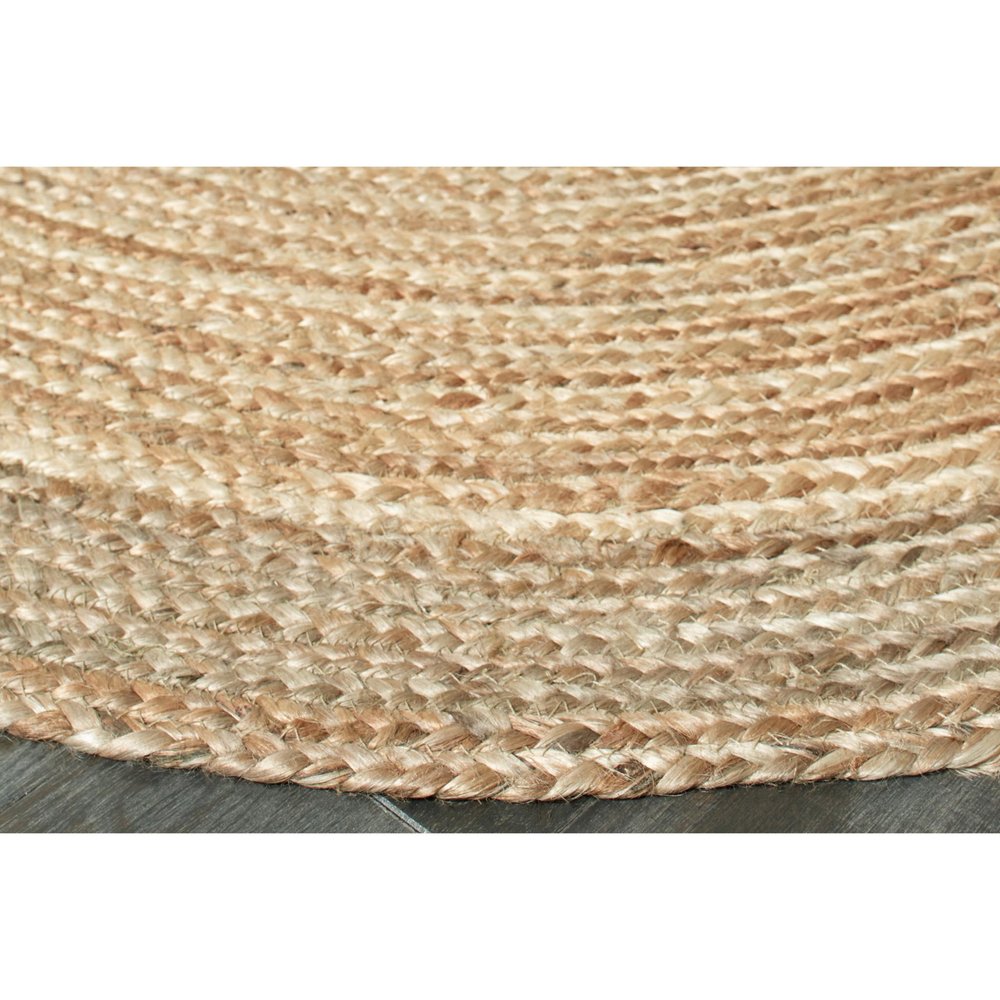 7' X 9' Natural Jute Hand Braided Oval Rug