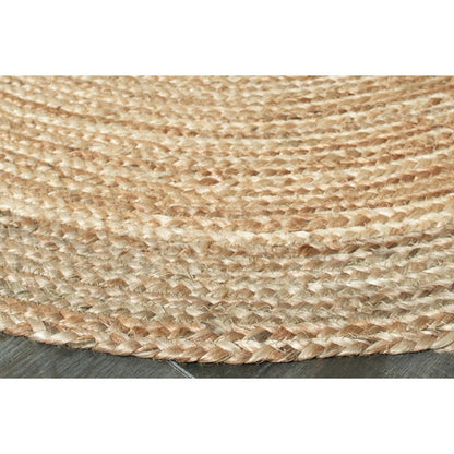 7' X 9' Natural Jute Hand Braided Oval Rug