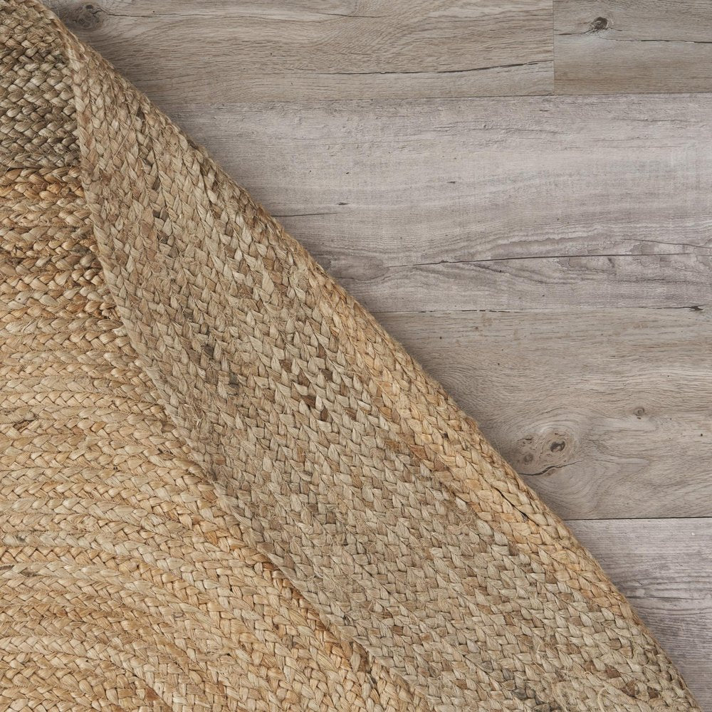 5' X 7' Natural Jute Hand Braided Oval Rug