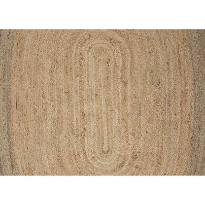 5' X 7' Natural Jute Hand Braided Oval Rug