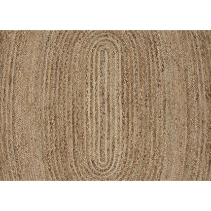 5' X 7' Natural Jute Hand Braided Oval Rug
