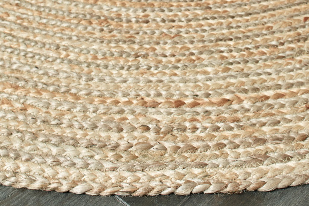 7' Brown Oval Shaped Jute Area Rug