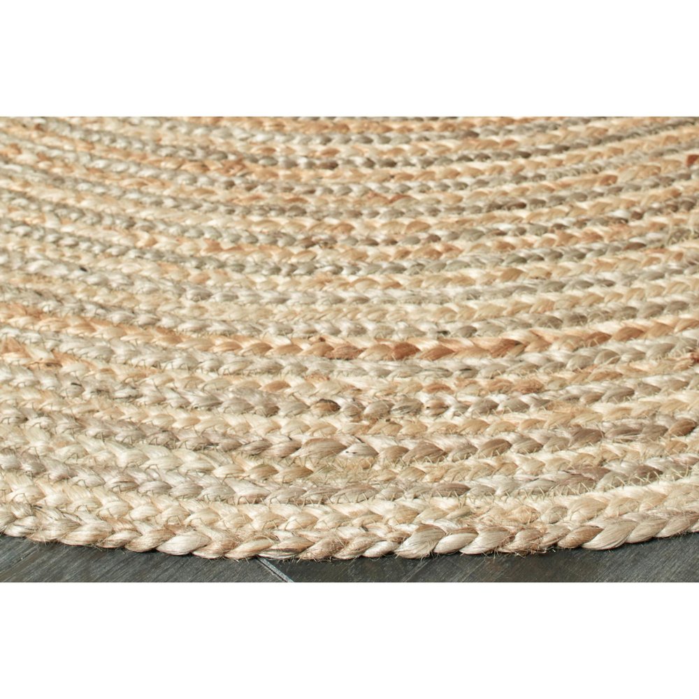 5' X 7' Natural Jute Hand Braided Oval Rug