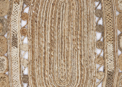 7' X 9' Natural Jute Hand Braided Oval Rug