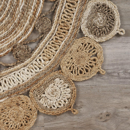 7' X 9' Natural Jute Hand Braided Oval Rug