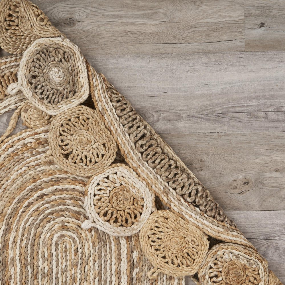 5' X 7' Natural Jute Hand Braided Oval Rug