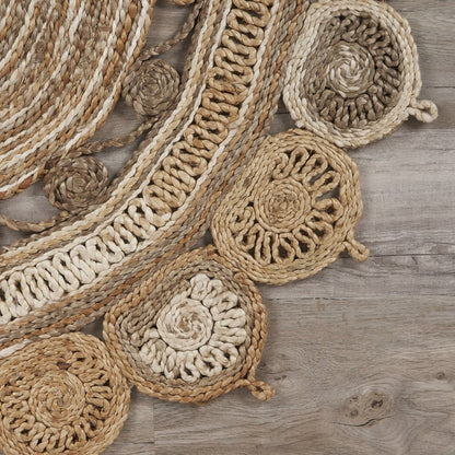 5' X 7' Natural Jute Hand Braided Oval Rug