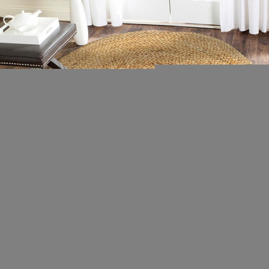 2' X 3' Natural Jute Hand Braided Oval Rug