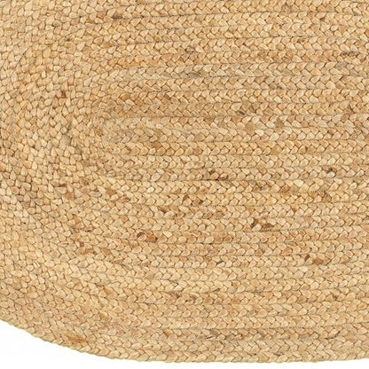 2' X 3' Natural Jute Hand Braided Oval Rug