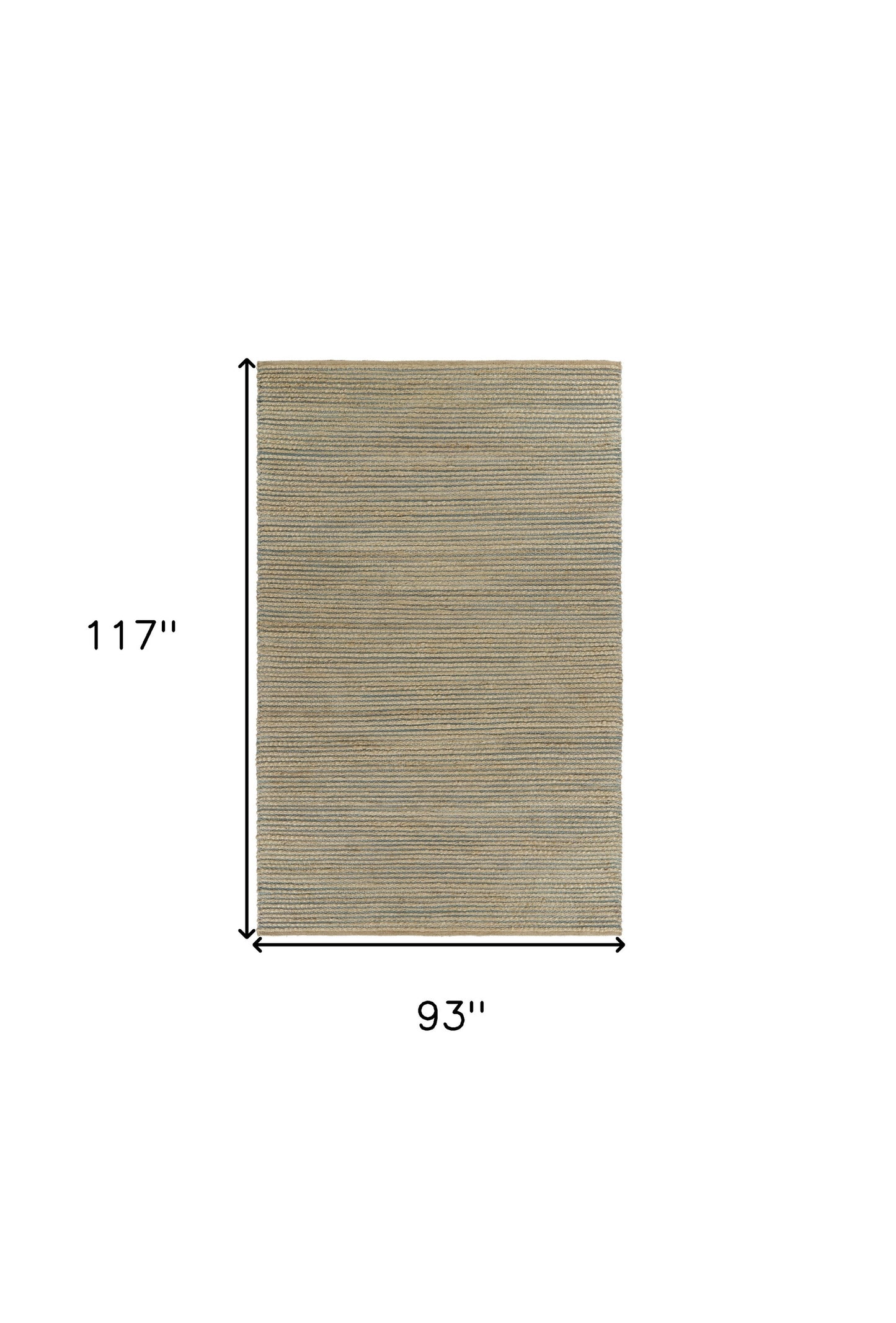 9' X 12' Tan and Blue Undertone Striated Area Rug