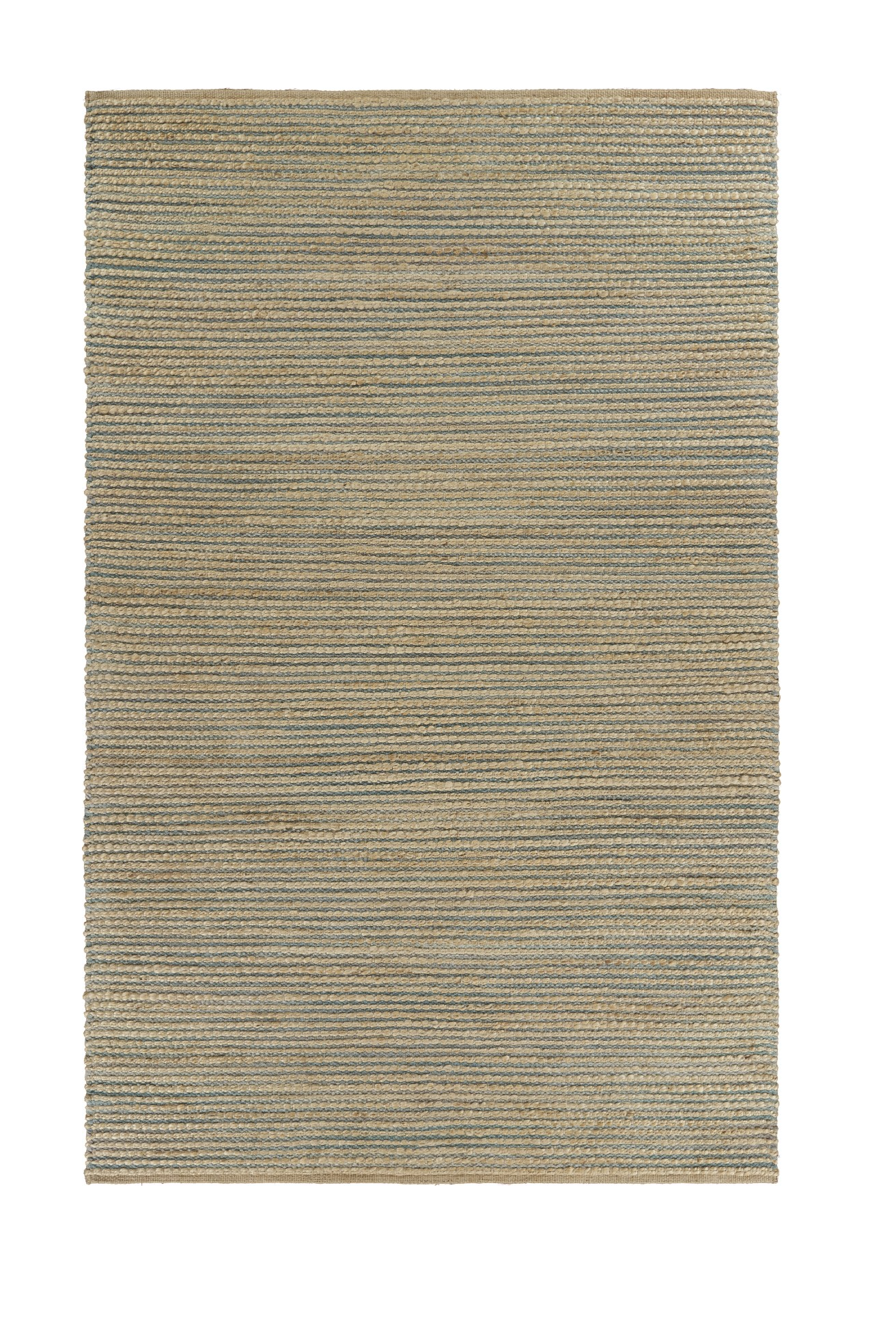 9' X 12' Tan and Blue Undertone Striated Area Rug