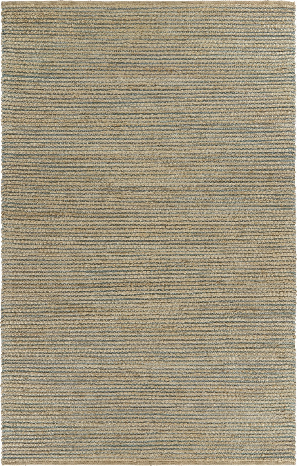 9' X 12' Tan and Blue Undertone Striated Area Rug