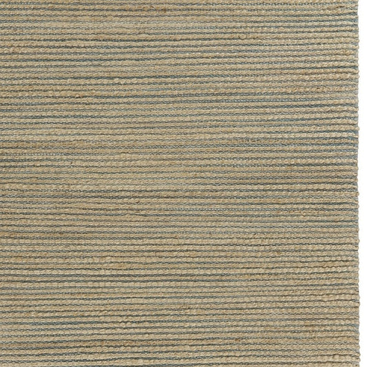 8' X 10' Tan and Blue Undertone Striated Area Rug