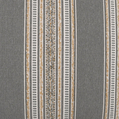 D.V. KAP HOME   24" x 24" Larsen Pillow - Carbon Stripes, Global, Farmhouse    - 3952-C-2424