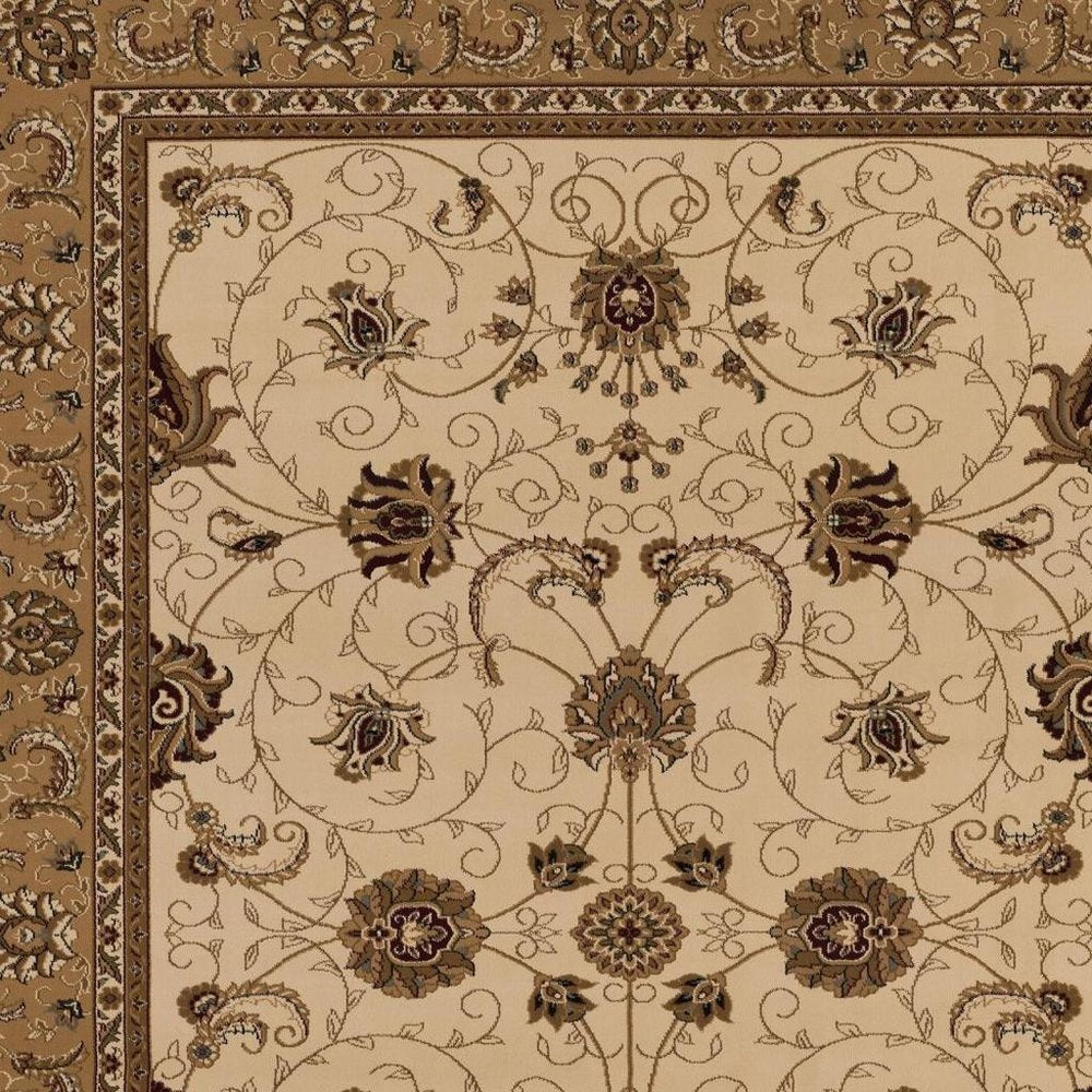 8' X 11' Beige And Ivory Oriental Area Rug