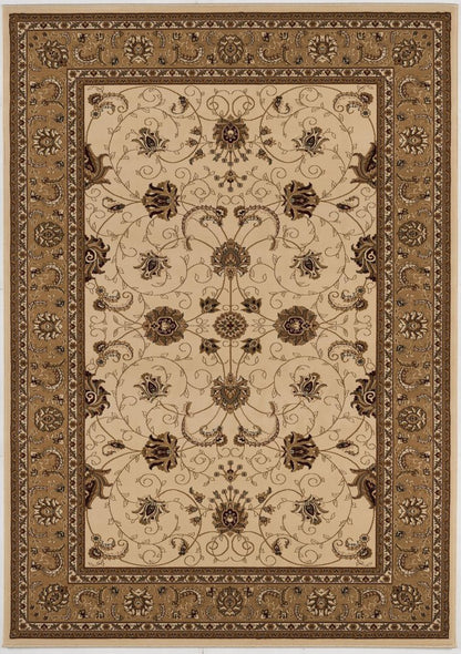 7' X 9' Beige And Ivory Oriental Area Rug