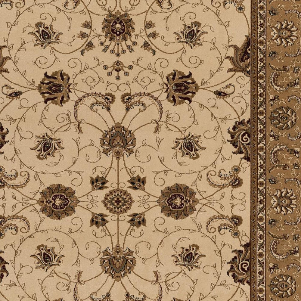 8' X 11' Beige And Ivory Oriental Area Rug