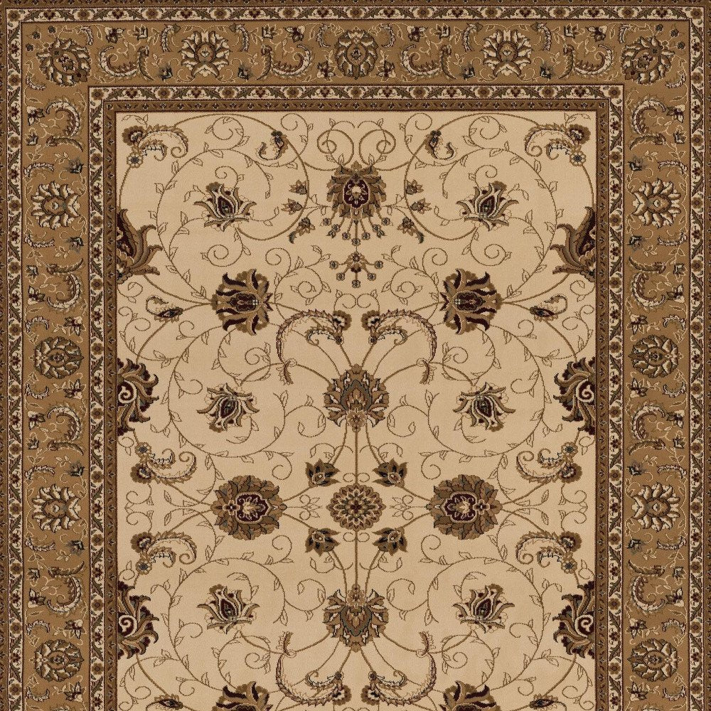 8' X 11' Beige And Ivory Oriental Area Rug