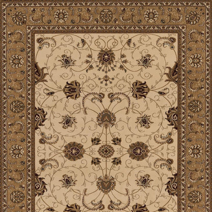 8' X 11' Beige And Ivory Oriental Area Rug