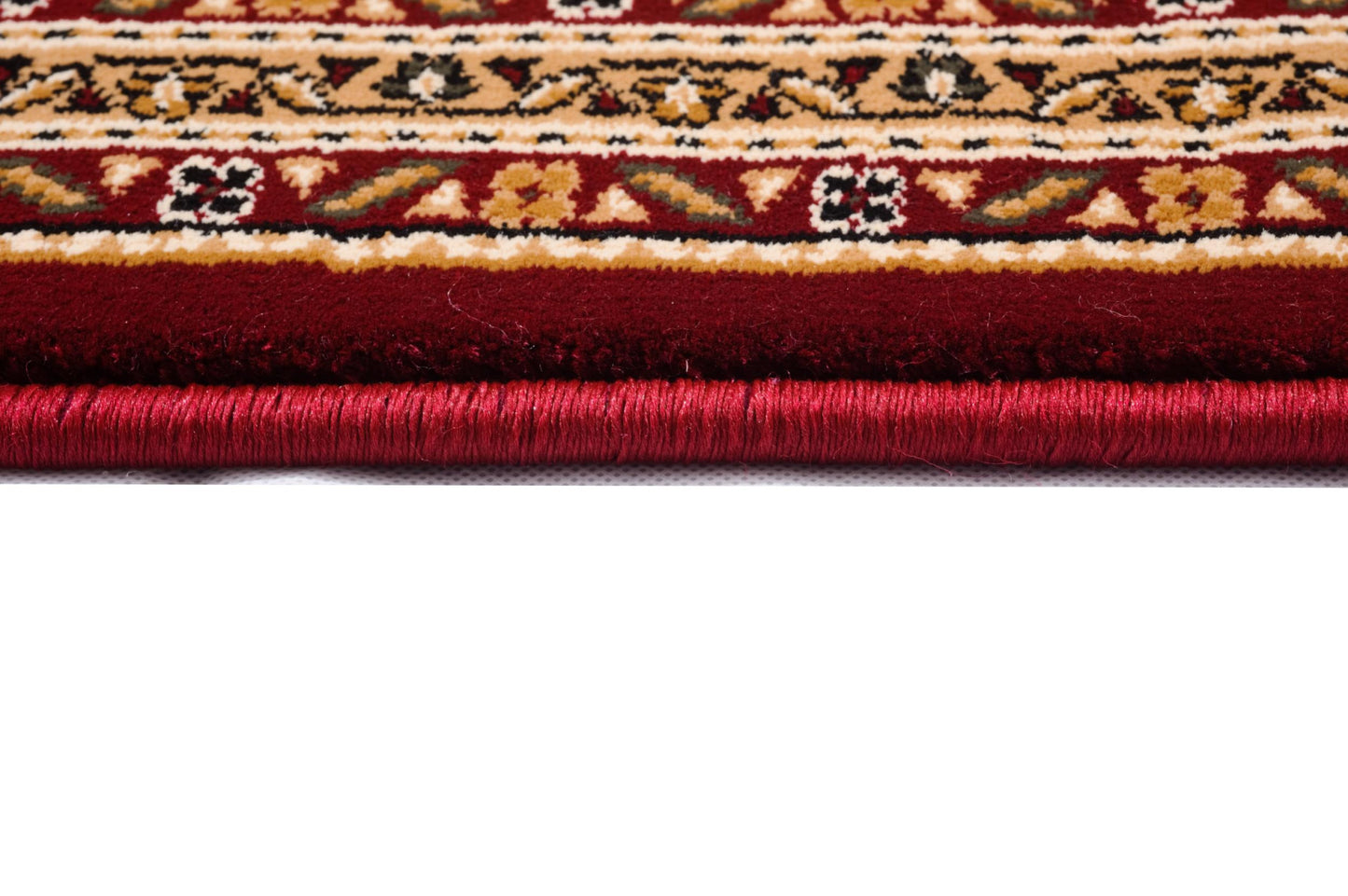 5' X 8' Red and Beige Oriental Power Loom Area Rug