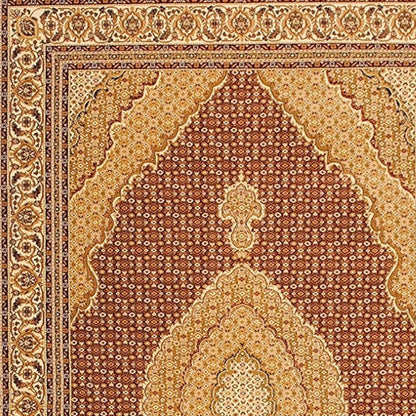 5' X 8' Red And Beige Oriental Area Rug