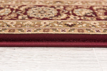 8' X 11' Red and Beige Oriental Power Loom Area Rug