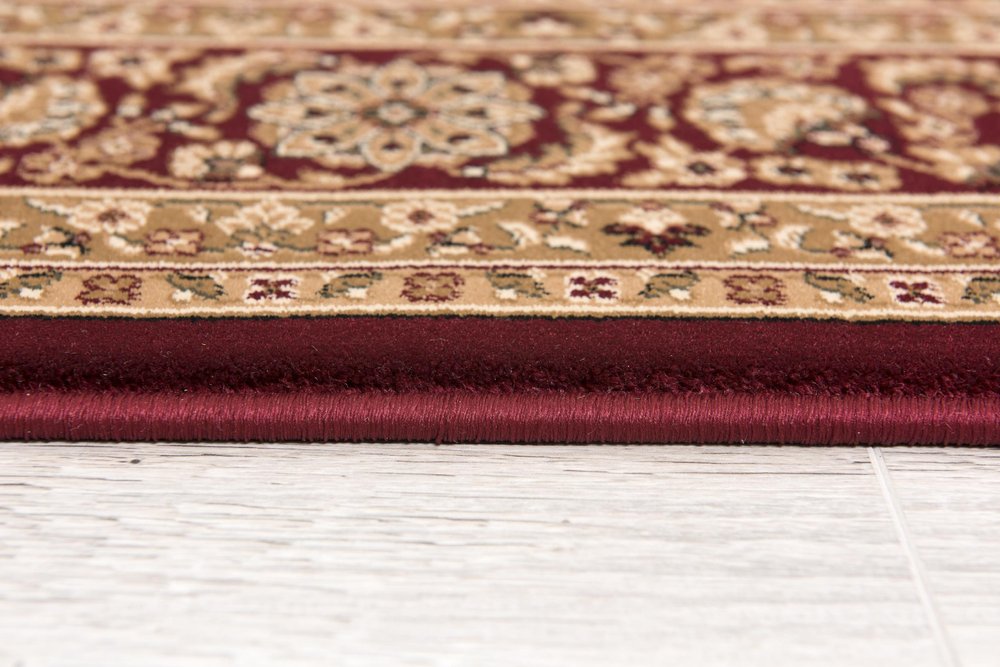 8' X 11' Red and Beige Oriental Power Loom Area Rug