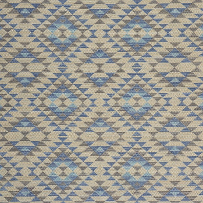 3' x 5' Blue Decorative Lattice Area Rug