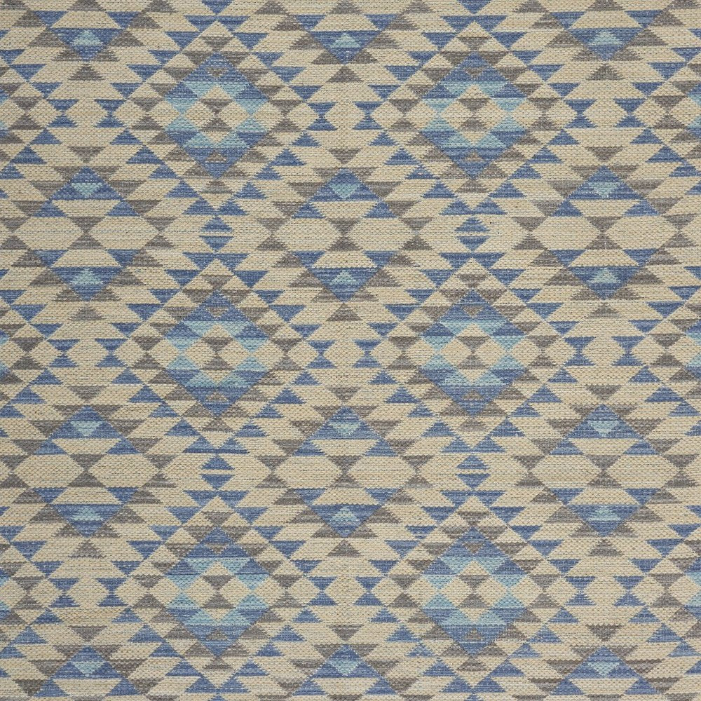 5' X 7' Blue Decorative Lattice Area Rug