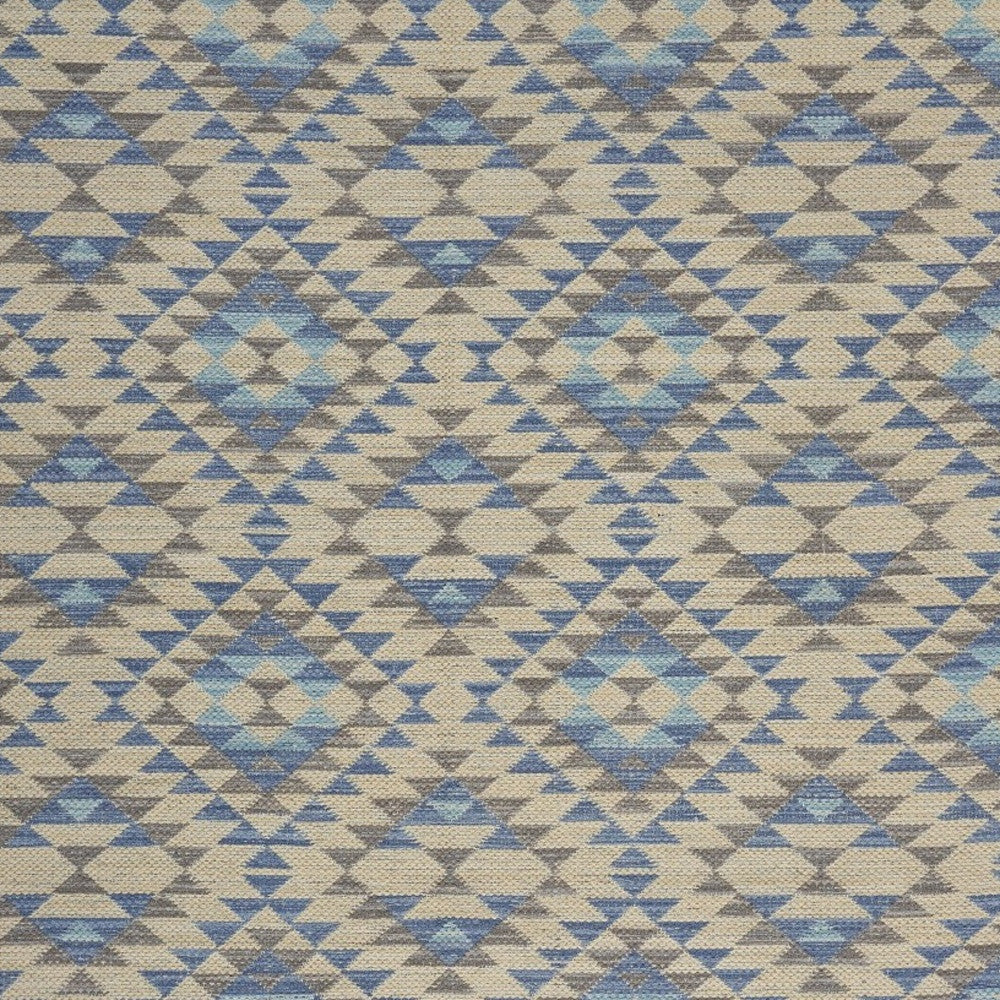 3' x 5' Blue Decorative Lattice Area Rug