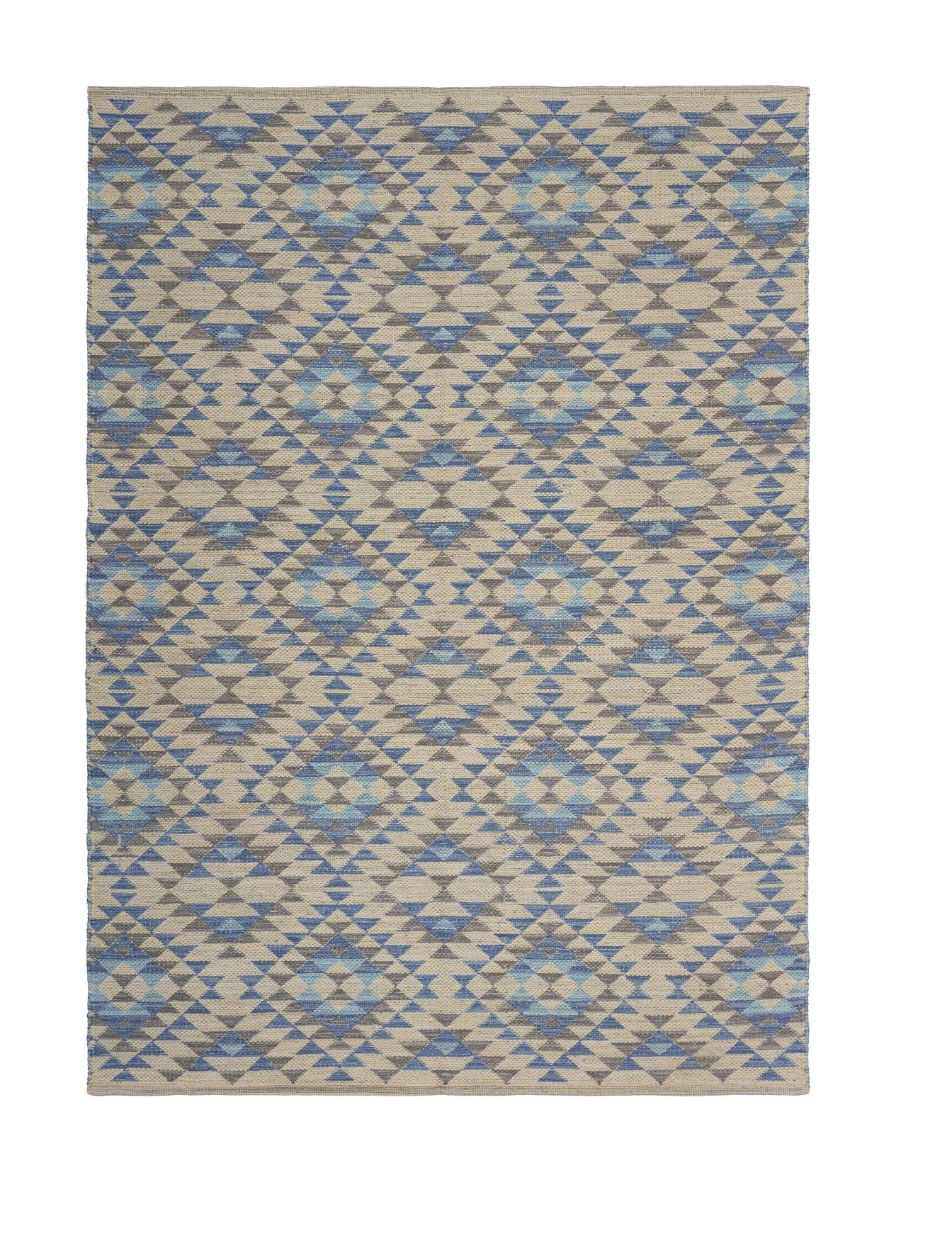 3' x 5' Blue Decorative Lattice Area Rug