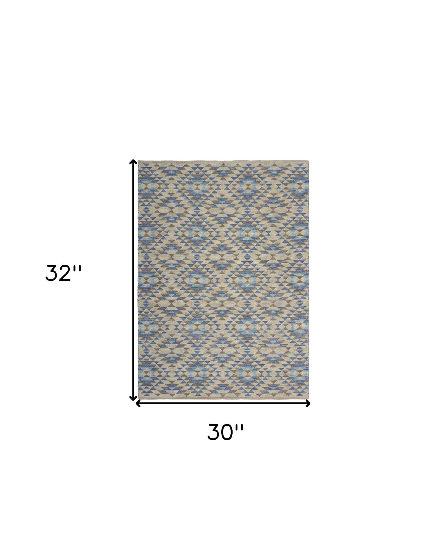 3' x 5' Blue Decorative Lattice Area Rug