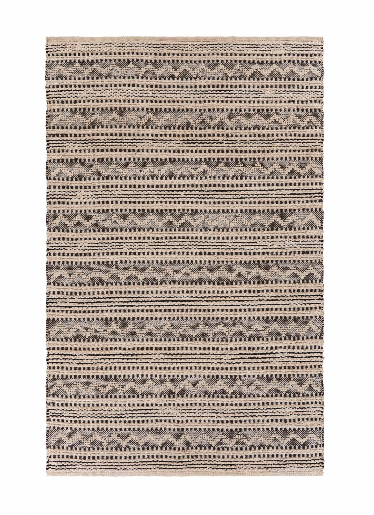 8’ x 10’ Black and Blush Chevron Stripe Area Rug