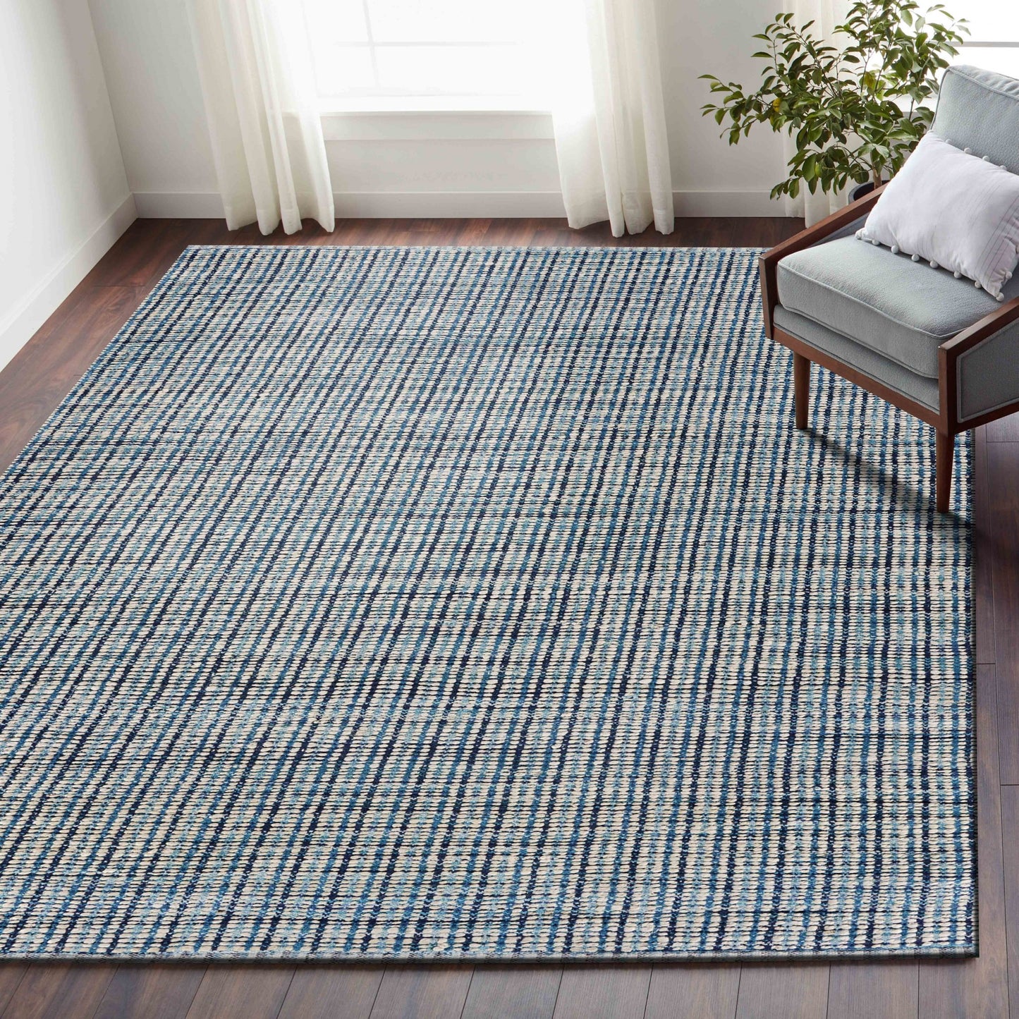 5' X 8' Classic Blue Jute Area Rug