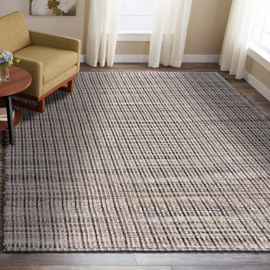 9' X 12' Brown and Beige Toned Jute Area Rug