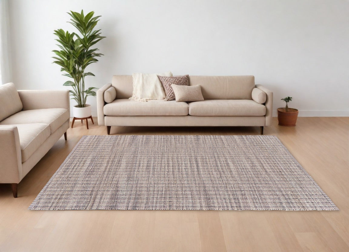 8' X 10' Brown and Beige Toned Jute Area Rug