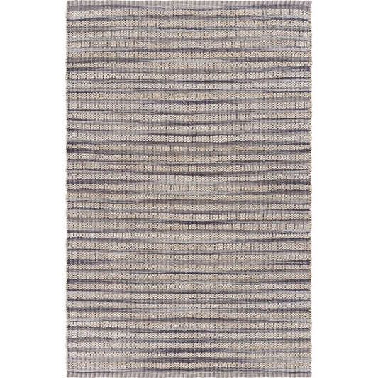 8' X 10' Brown and Gray Striped Area Rug