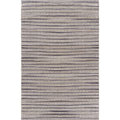 8' X 10' Brown and Gray Striped Area Rug