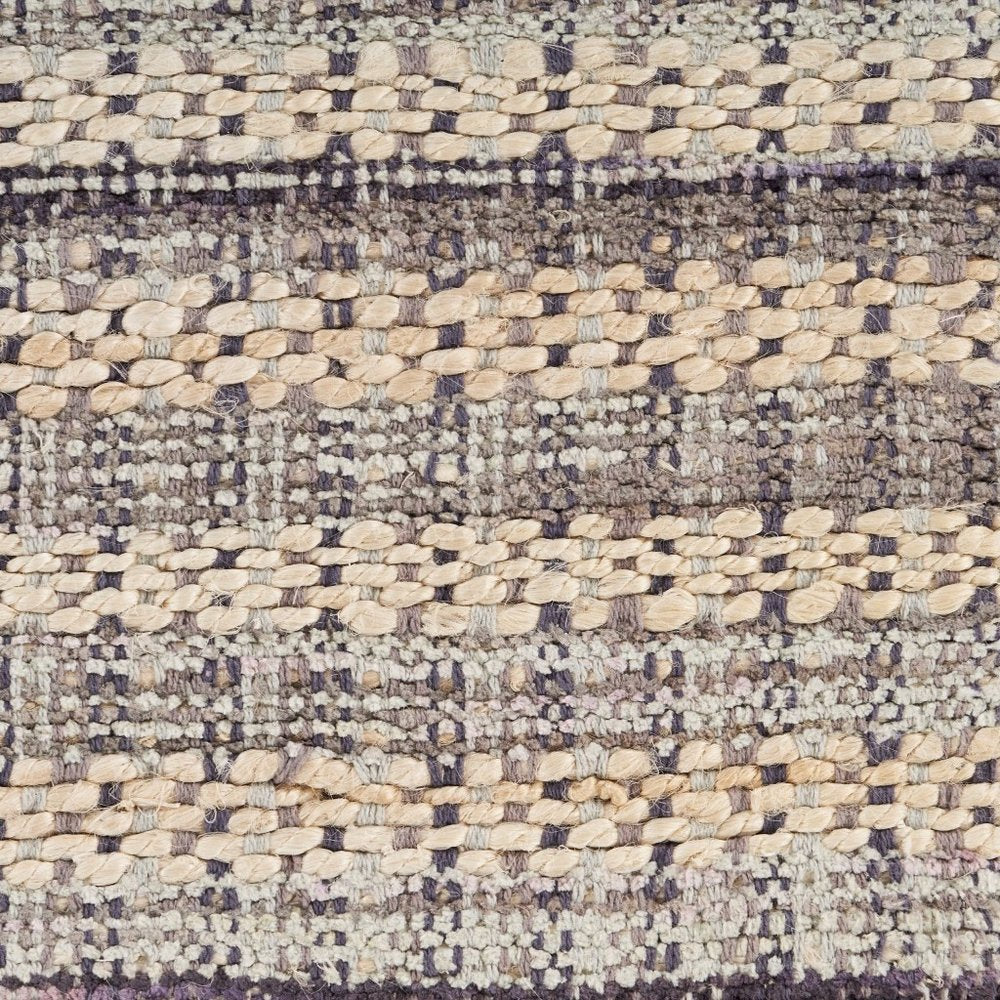 8' X 10' Brown and Gray Striped Area Rug