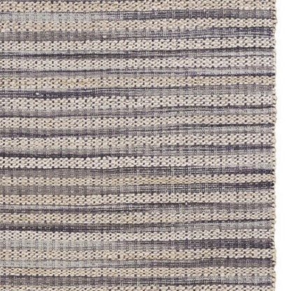 8' X 10' Brown and Gray Striped Area Rug