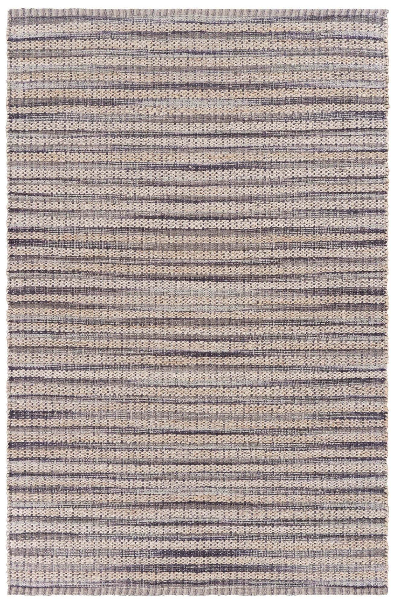 8' X 10' Brown and Gray Striped Area Rug